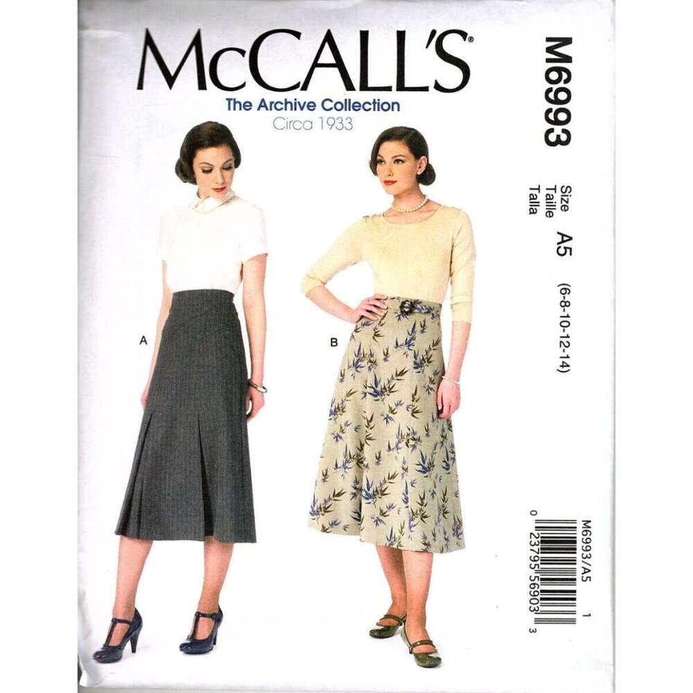 McCall's M6993 Misses 6 to 14 Archive Circa 1933 Skirts Uncut Sewing Pattern New